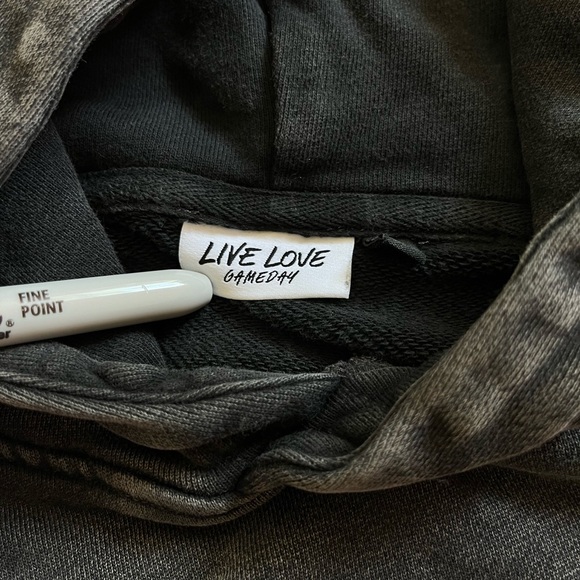 Live Love Gameday Football Hoodie Size Medium Grey And White Brushed Cotton - Picture 4 of 7